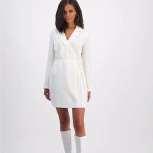 Elegant White Women's Tuxedo Dress
